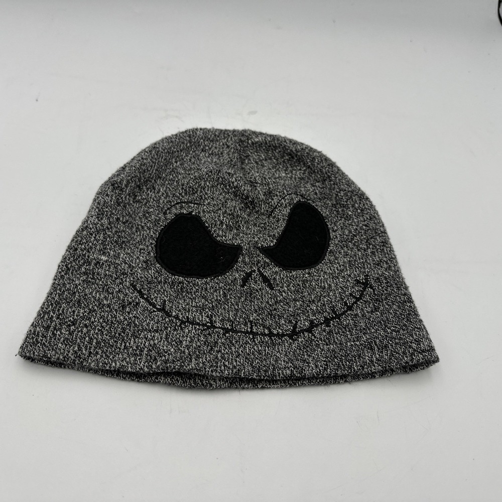 Disney Nightmare Before Christmas Jack Skellington Ski Beanie Kids Gray Black